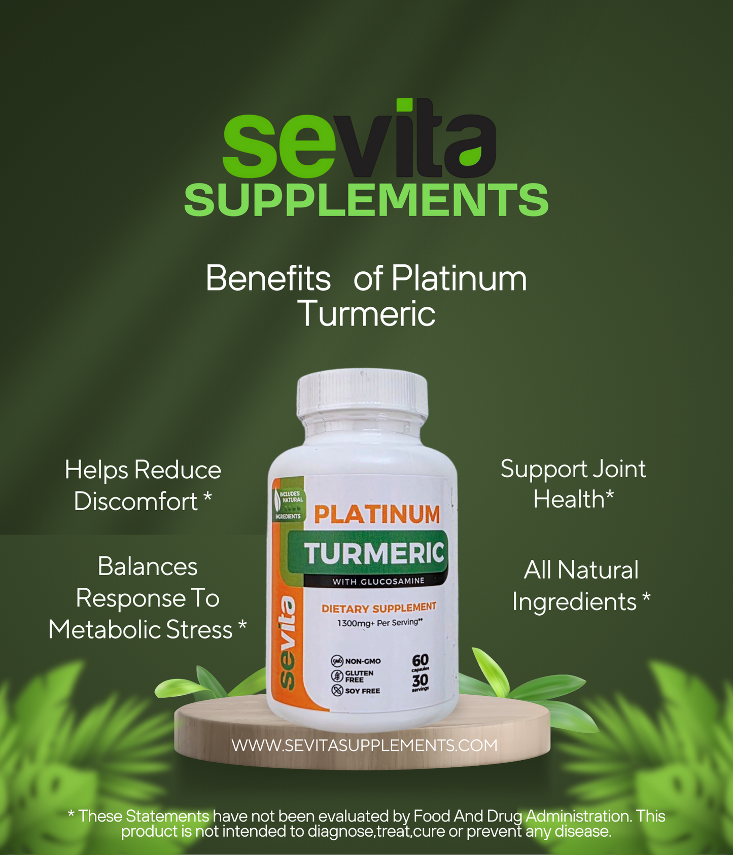 Sevita Platinum Turmeric with Glucosamie 60 Capsule