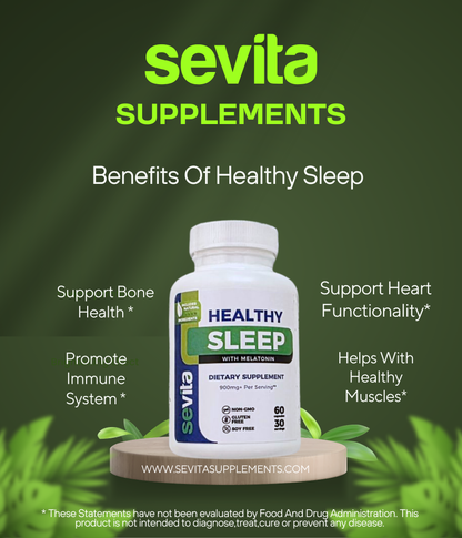 Sevita Healthy Sleep with Melatonin 60 Capsules.
