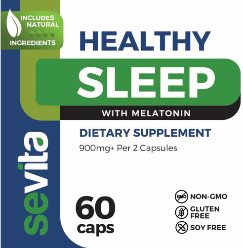 Sevita Healthy Sleep with Melatonin 60 Capsules.