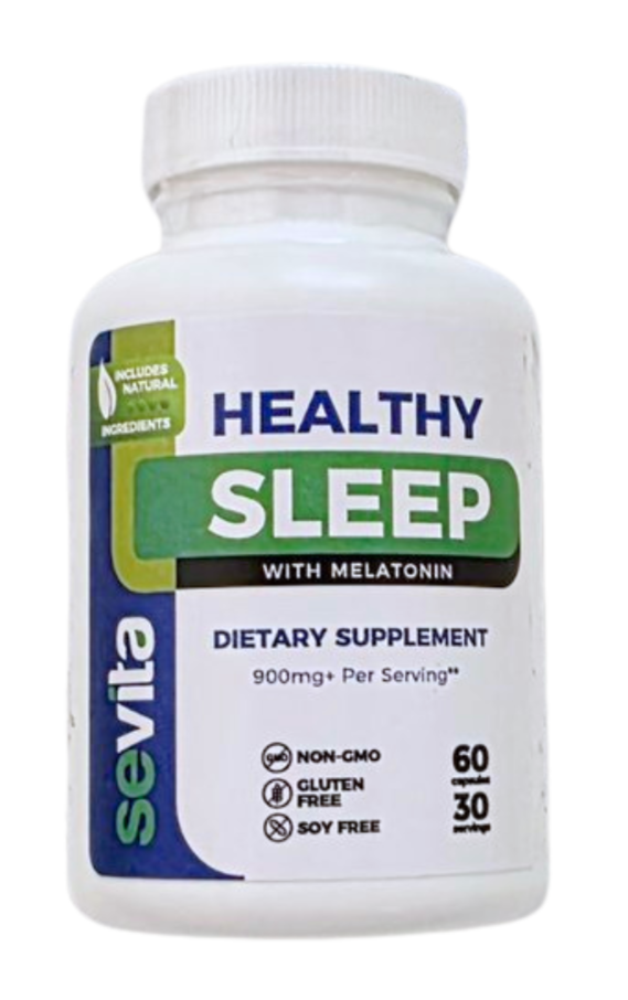 Sevita Healthy Sleep with Melatonin 60 Capsules.