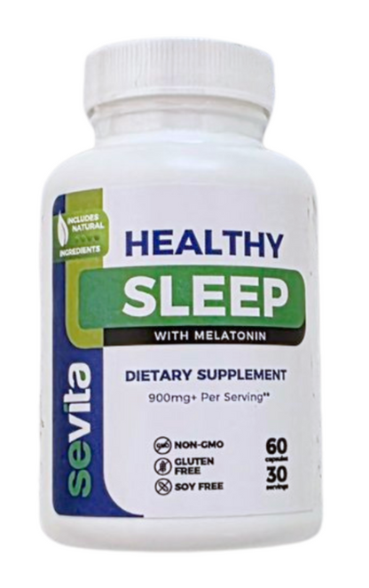 Sevita Healthy Sleep with Melatonin 60 Capsules.