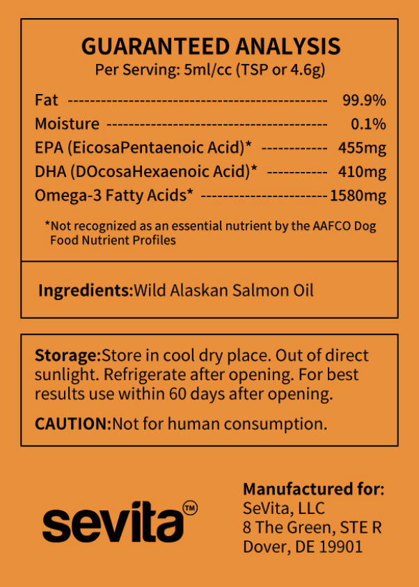Sevita Wild Alaskan Salmon Oil for Dogs  16 0z