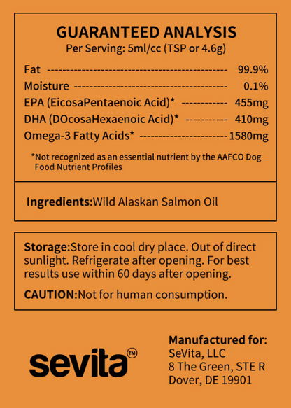 Sevita Wild Alaskan Salmon Oil for Dogs  16 0z
