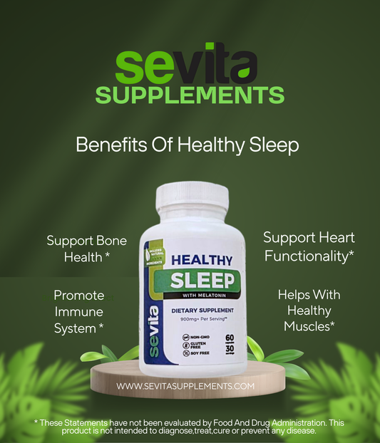 Sevita Healthy Sleep with Melatonin 60 Capsules.